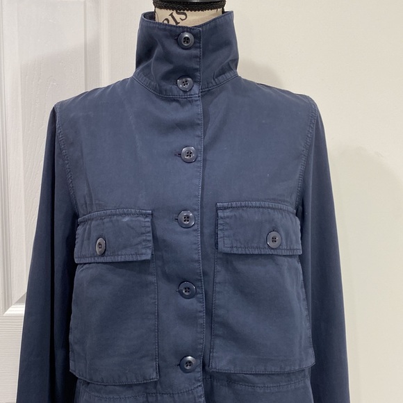 Romeo & Juliet Couture Woven Hi-Low Navy Jacket Size Small - Picture 2 of 11